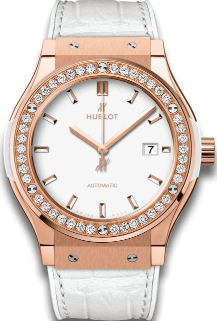 Hublot Classic Fusion White Dial 18 Carat Rose Gold Case